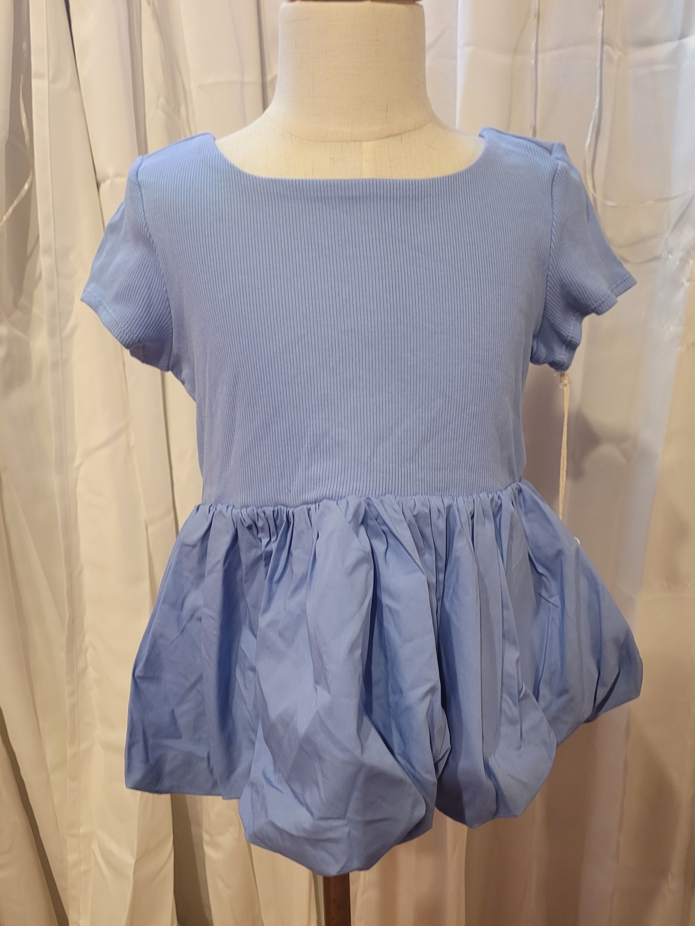 Willow Light Blue Peplum Top for Girls